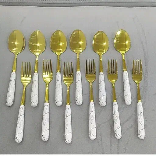 قاشق چنگال دسته سرامیکی|ظروف سرو و پذیرایی|کرمانشاه, |دیوار