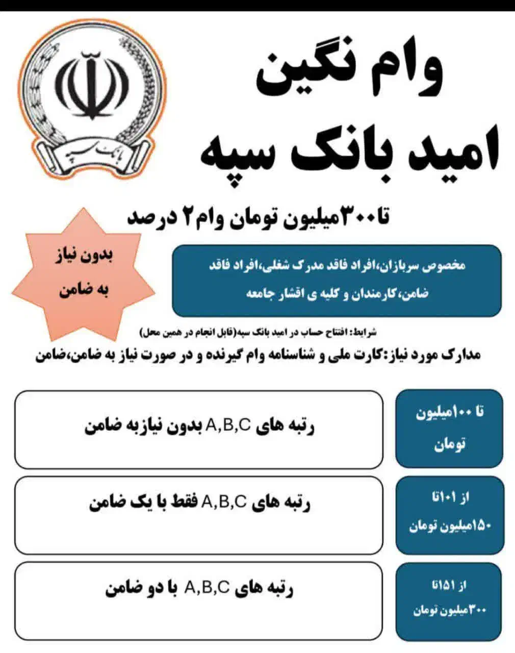 امتیاز وام ۱۵۰ میلیونی سپه|خدمات مالی، حسابداری، بیمه|اصفهان, باغ زیار|دیوار