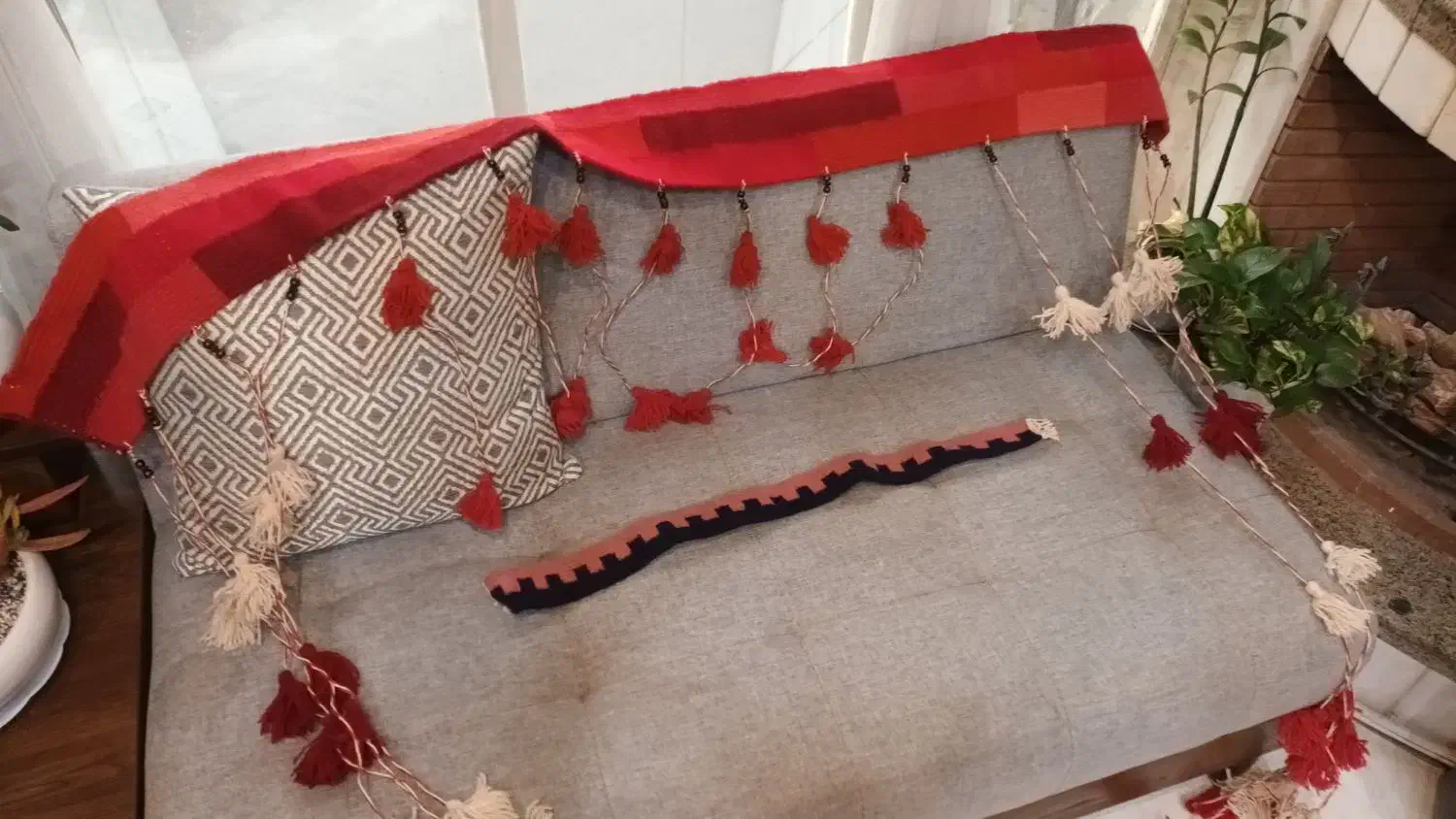 پرده گلیم بزرگ مناسب سفره خانه و خانواده سنتی|گلیم، جاجیم، گبه|مشهد, شریف|دیوار