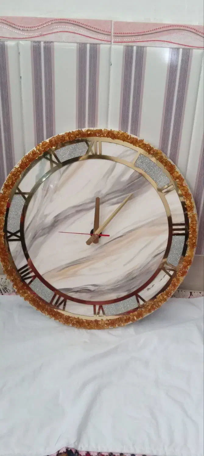 ساعت رزینی ام دی اف چوبی|ساعت دیواری و تزئینی|بناب, |دیوار