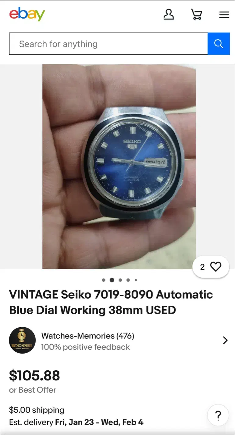 ساعت سیکو۵ سرمه ای ژاپن موتور 7019 نبضی انتیک|ساعت|تهران, وردآورد|دیوار