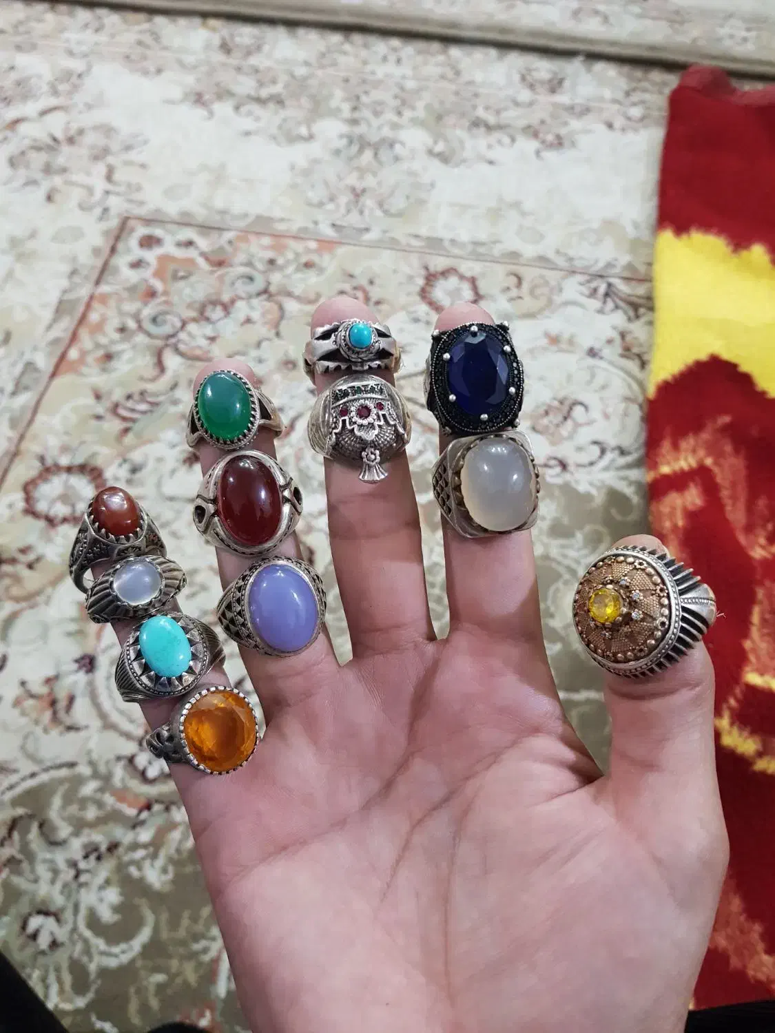 انگشترنقره قدیمی مهر دار معاوضه ۱۵۰ گرم|کلکسیون اشیاء عتیقه|خرم‌آباد, |دیوار