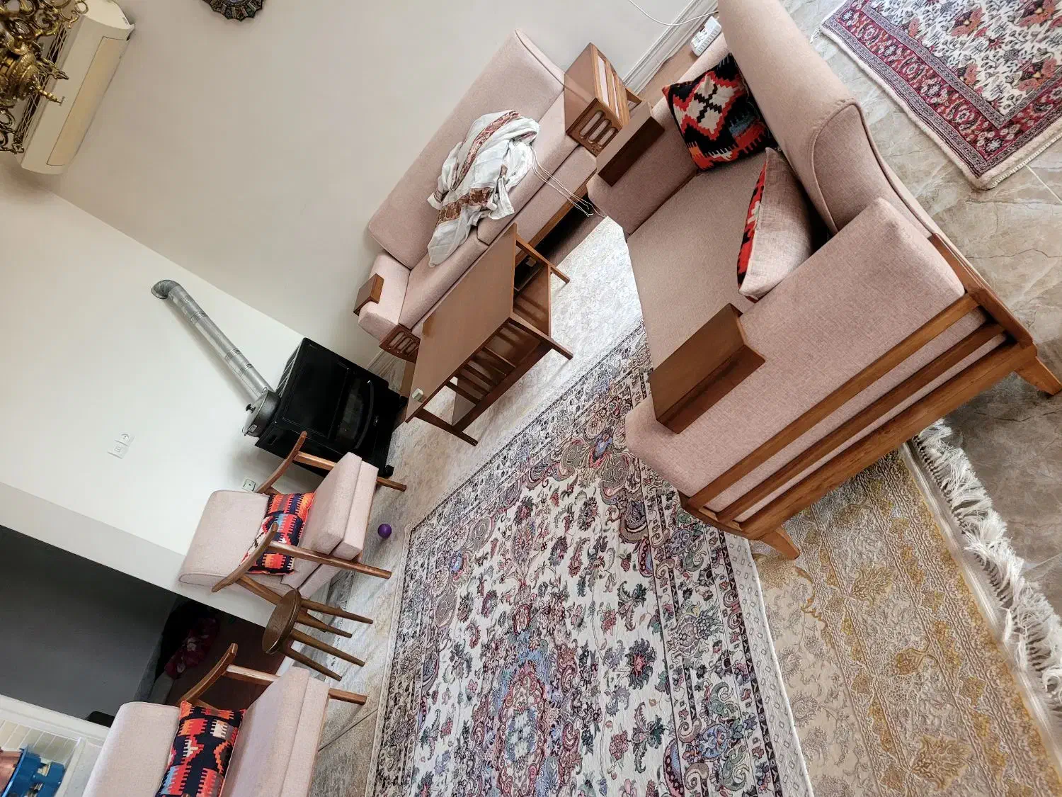 مبل راحتی چوبی استیل مبل شرکتی فرانسوی|مبلمان خانگی و میز عسلی|ورامین, ورامین|دیوار