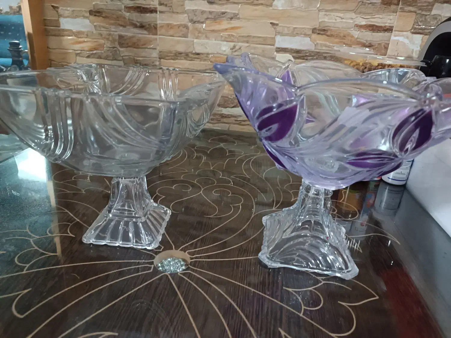 ظرف میوه و لیوان کریستال|ظروف سرو و پذیرایی|بیرجند, |دیوار