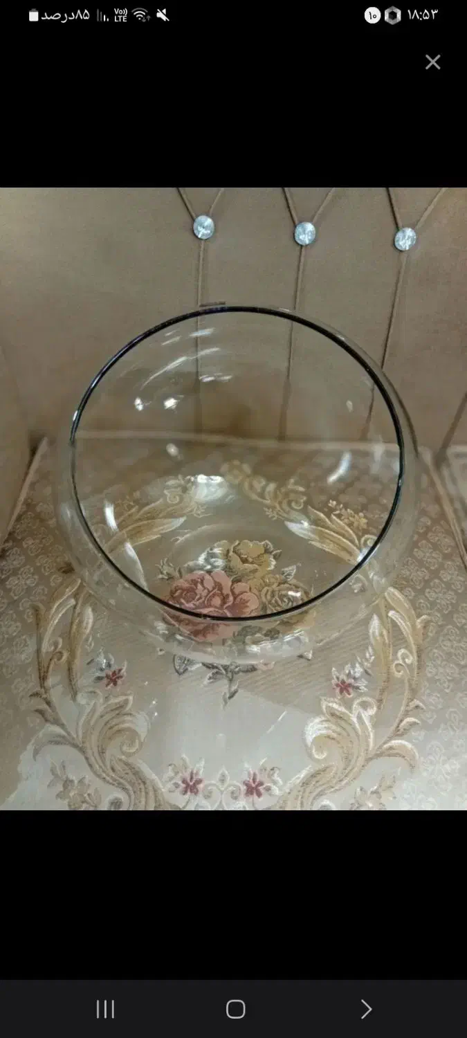 گلدان شیشه ای گرد بزرگ|صنایع دستی و سایر لوازم تزئینی|مشهد, کوشش|دیوار