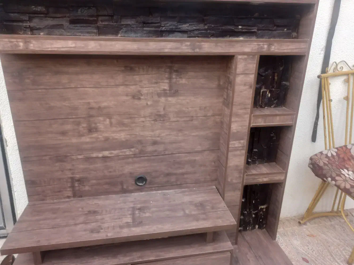 چوب|میز تلویزیون|سراب, |دیوار