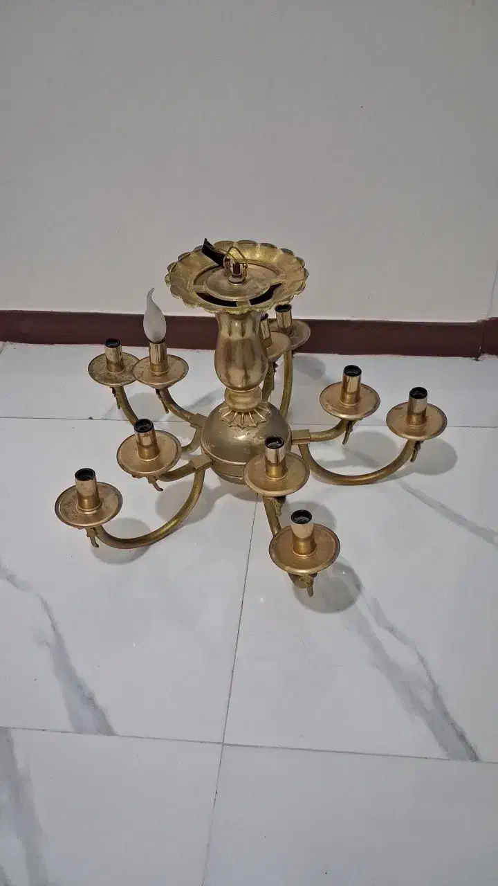 لوستر ده شاخه برنج|لوستر و چراغ آویز|تهران, مسعودیه|دیوار