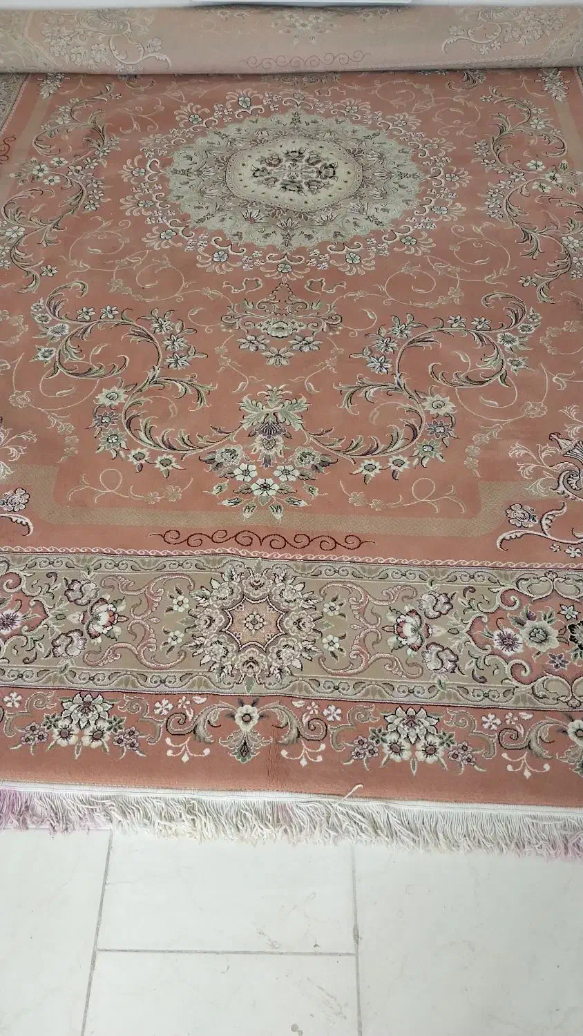 فرش ۱۲ متری ماشینی پوست پیازی صورتی|فرش|مهاجران, |دیوار