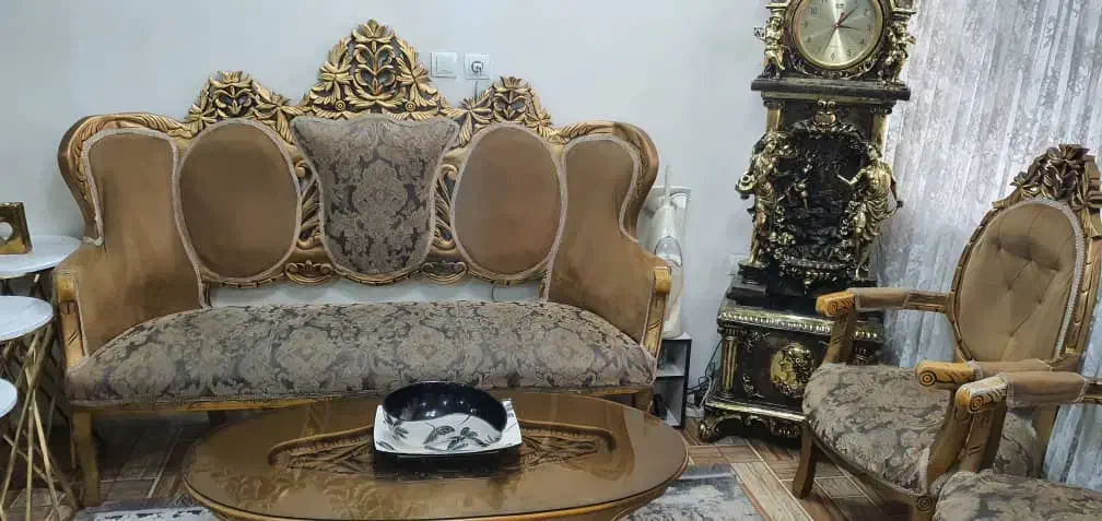 مبل استیل ۹نفر. نهار خوری ۶نفر. تخت ۲نفره جکدار|مبلمان خانگی و میز عسلی|تهران, نیکنام|دیوار