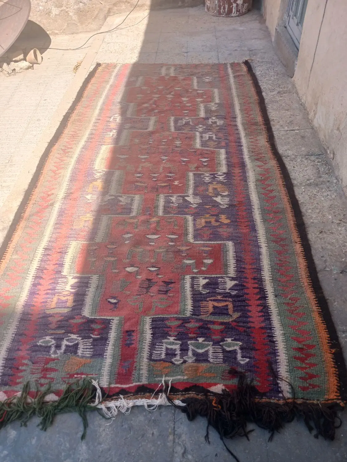 گلیم گبه|گلیم، جاجیم، گبه|شیراز, زرهی|دیوار