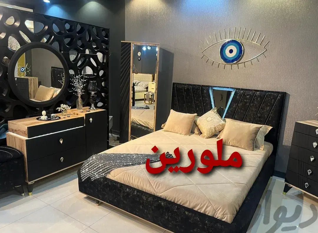 تخت ودراور پاتختی|تخت و سرویس خواب|بیرجند, |دیوار
