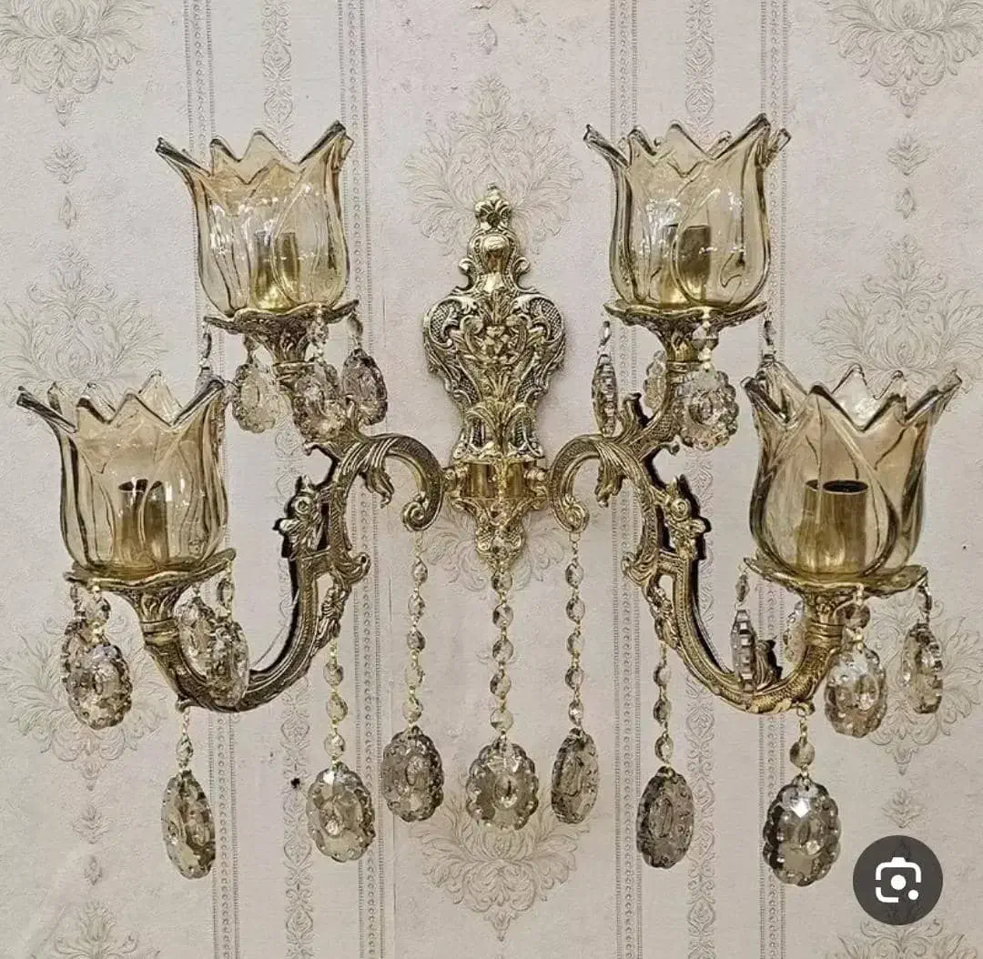 دیوارکوب برنزی و لوستر برنزی|لوستر و چراغ آویز|پاکدشت, خاتون آباد|دیوار