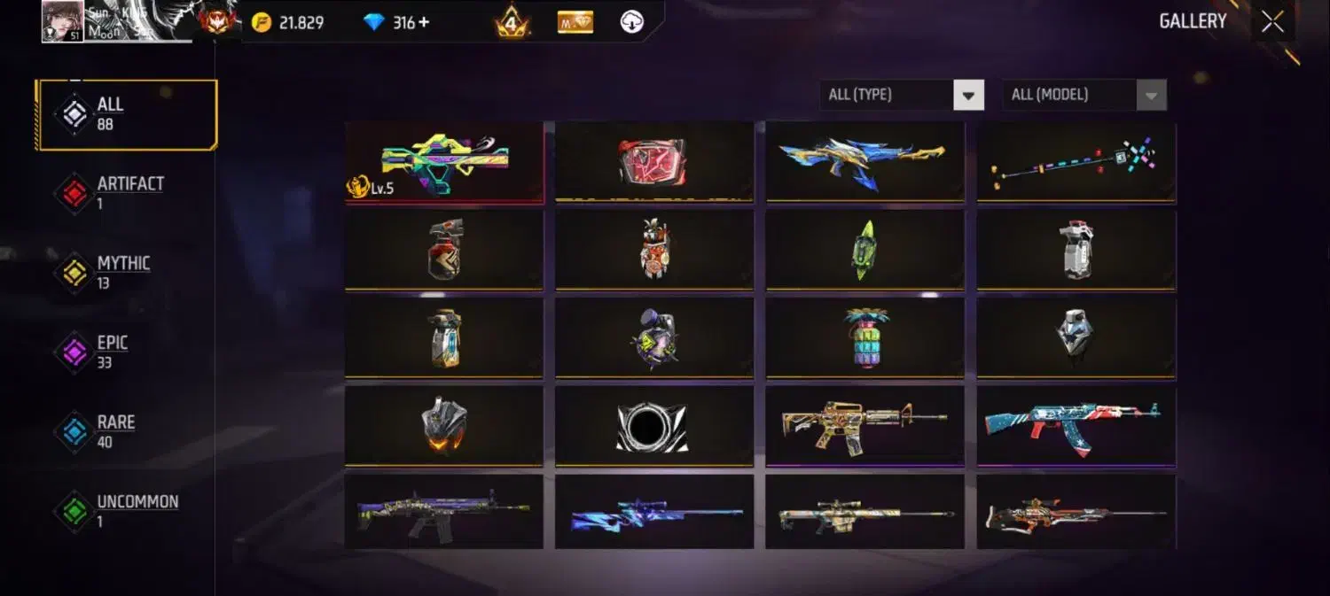 اکانت فریفیار فقط طاق|کنسول، بازی ویدئویی و آنلاین|رفسنجان, |دیوار