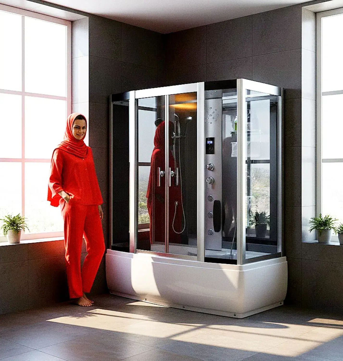 کابین دوش برای گرمای کویر کرمان جکوزی سوناخشک بخار|لوازم حمام|کرمان, |دیوار