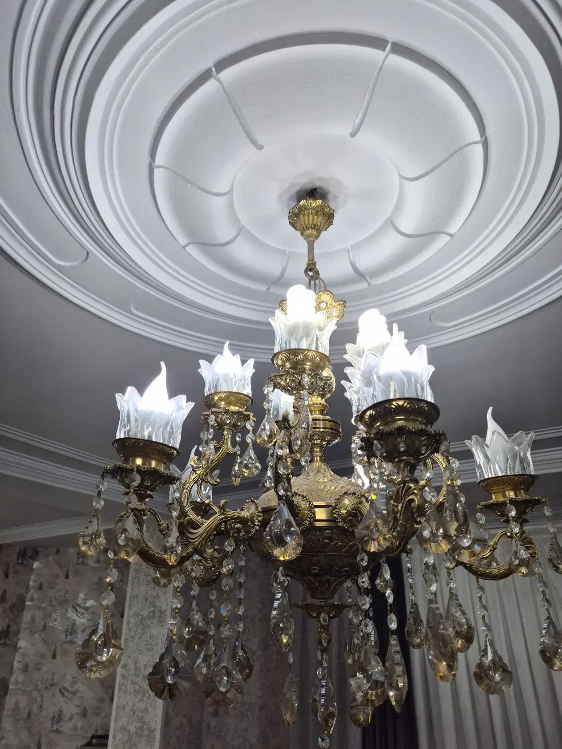 لوستر تمام برنزی|لوستر و چراغ آویز|صباشهر, |دیوار