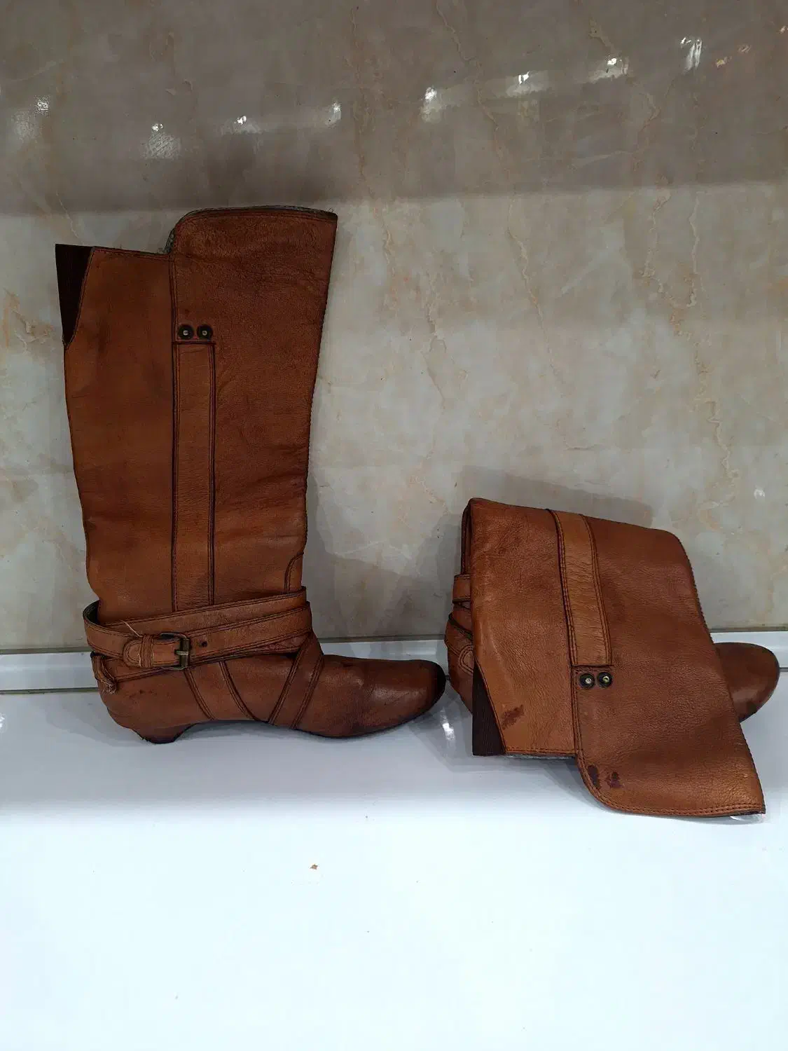 پوتین زنانه سایز ۳۷ چرم اصل|کیف، کفش، کمربند|رشت, پاستوریزه|دیوار