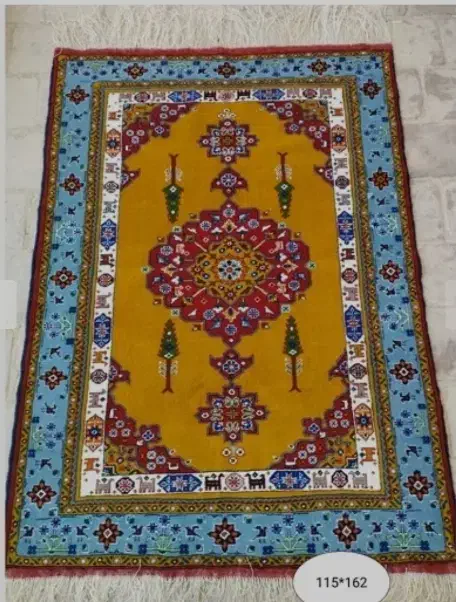 قالیچه دستبافت چله و گل ابریشم|فرش|بجنورد, |دیوار