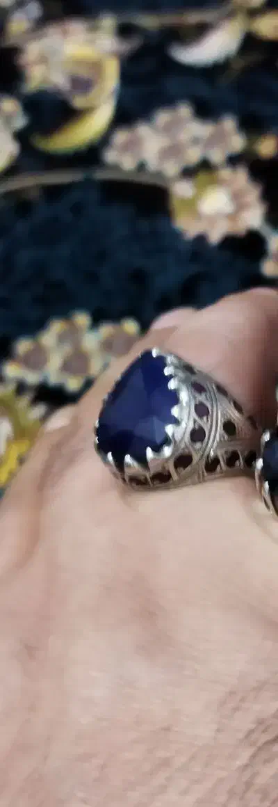 انگشتر یاقوت کبود آفریقای با رکاب دومهر دست ساز|جواهرات|نظرآباد, رسالت|دیوار