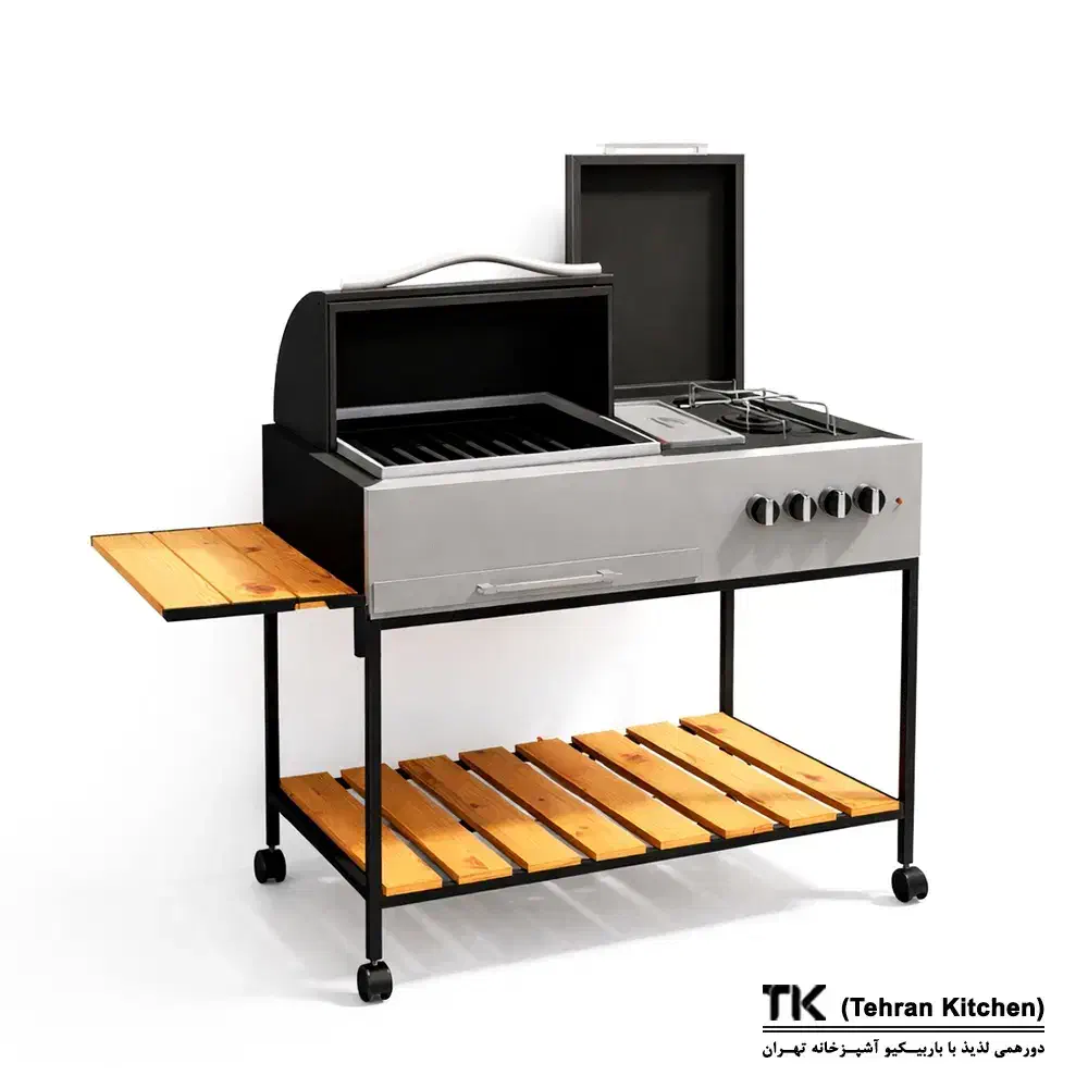 باربیکیو گازی110 سانت پایه دار دارای شعله و سرخ کن|اجاق گاز و لوازم برقی پخت‌وپز|تهران, شاهین|دیوار