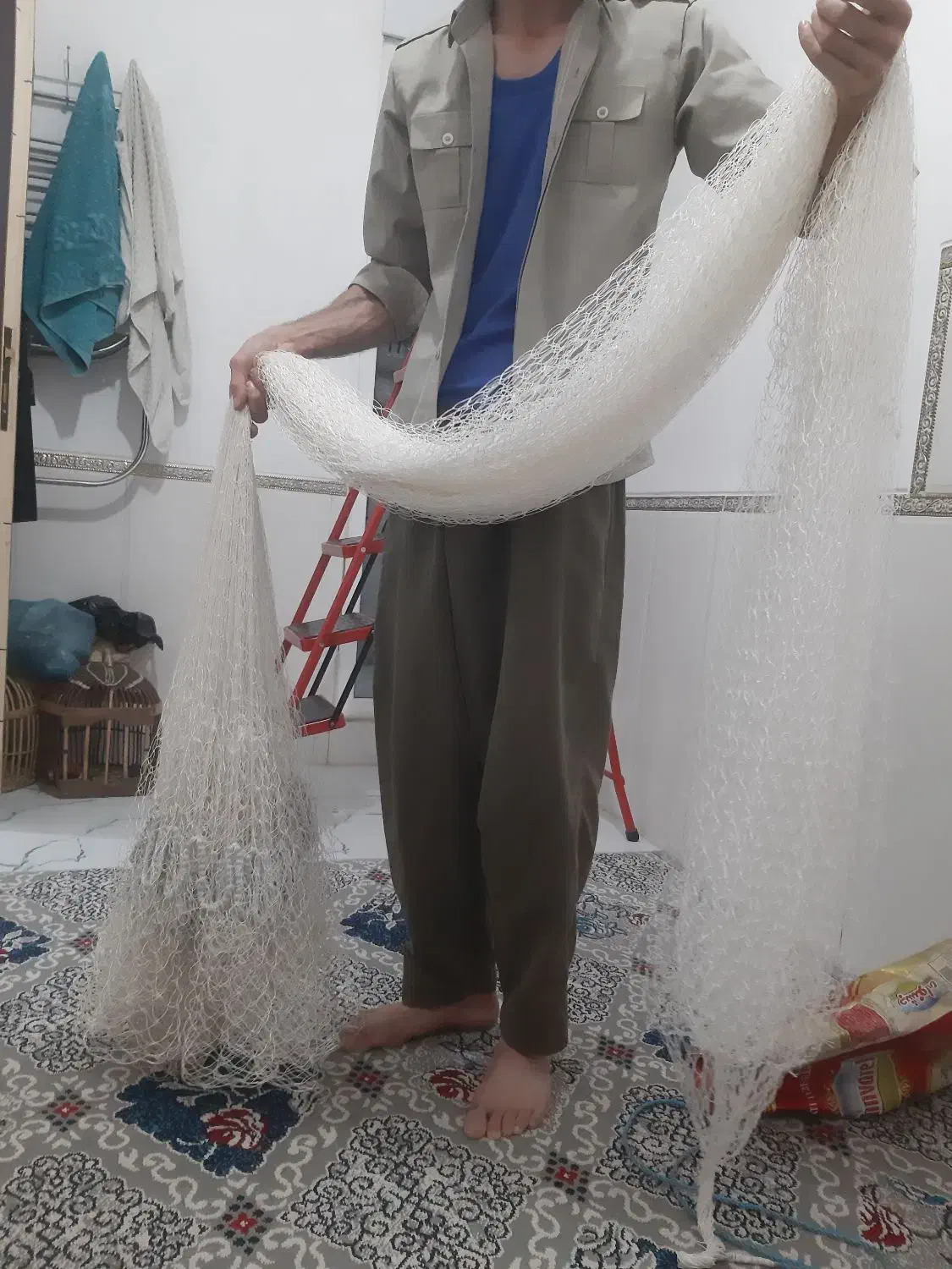 تور ماهیگیری دستبافت|ماهیگیری|جوانرود, |دیوار