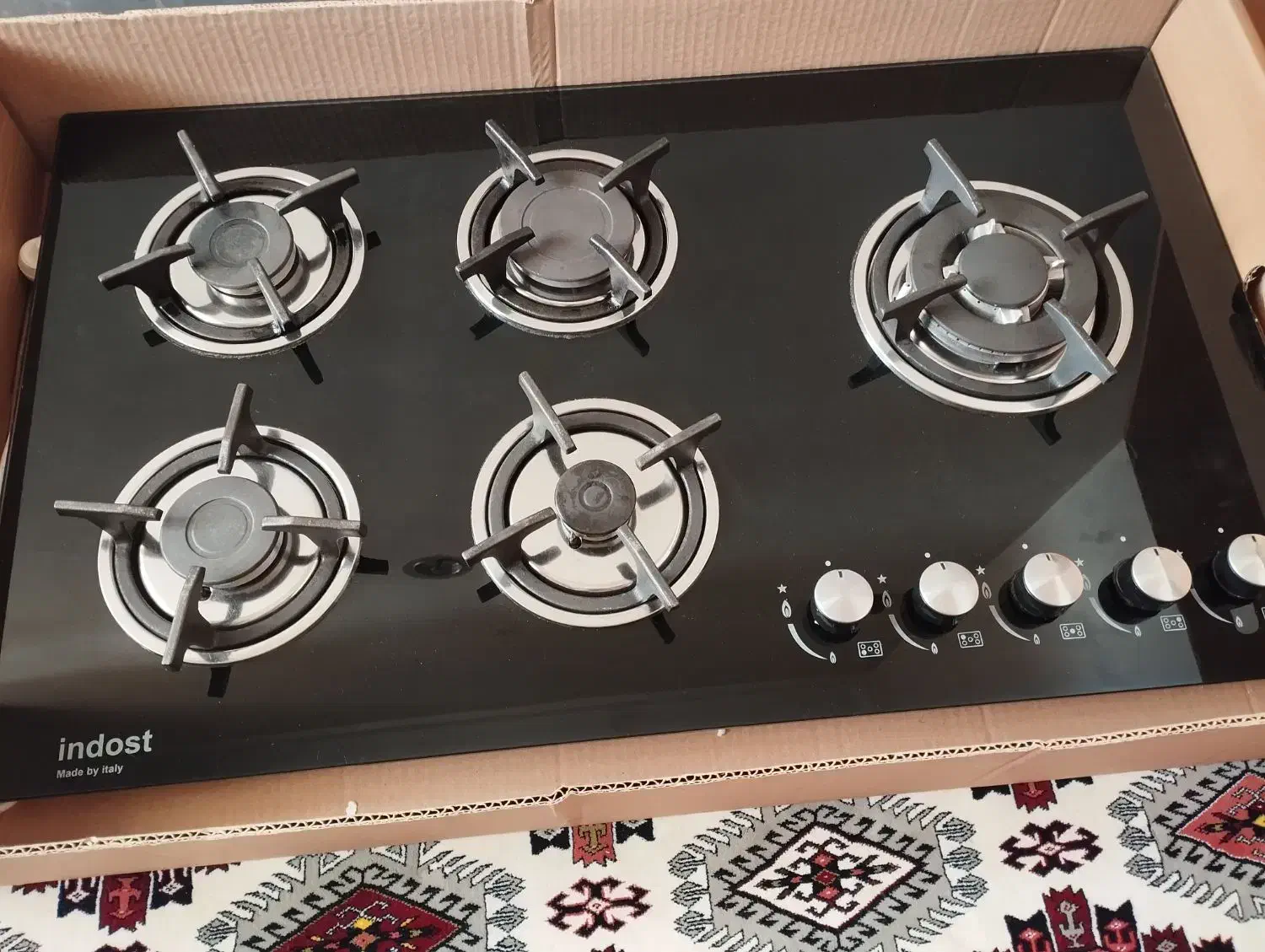 اجاق گاز شیشه ای پنج شعله|اجاق گاز و لوازم برقی پختوپز|سیمین شهر, |دیوار