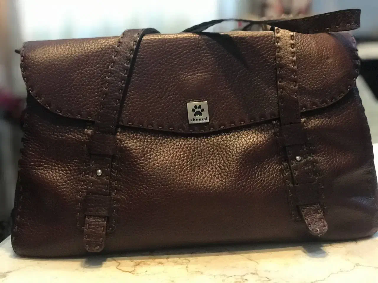 کیف دست دوز چرم شتر مرغ|کیف، کفش، کمربند|چالوس, |دیوار