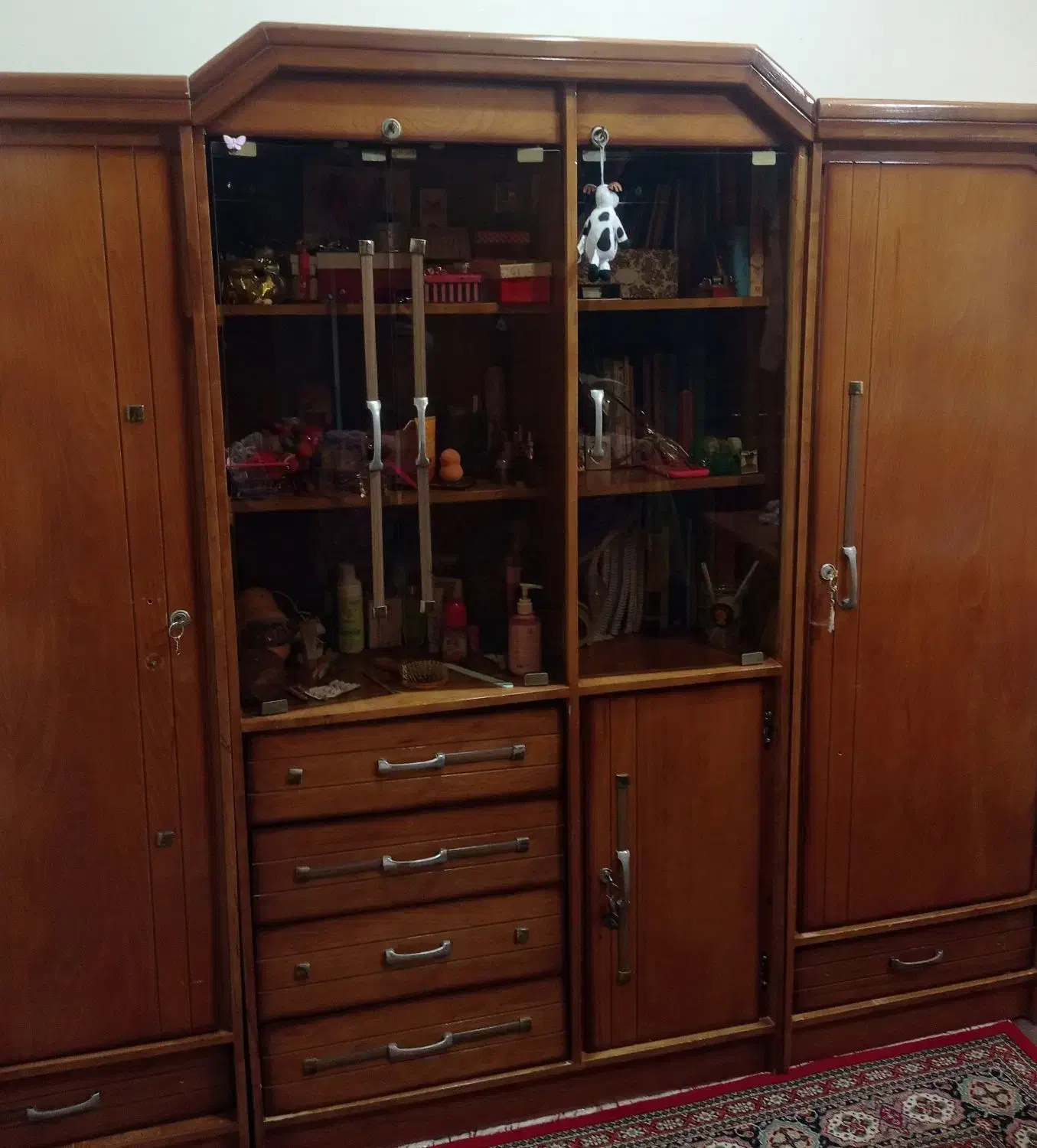 کمد سه‌تکه چوبی شیشه‌ای|جاکفشی، کمد، دراور|گنبد کاووس, |دیوار