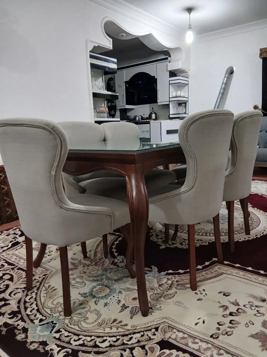 میز غذاخوری شش نفره|میز و صندلی غذاخوری|سیمین شهر, |دیوار