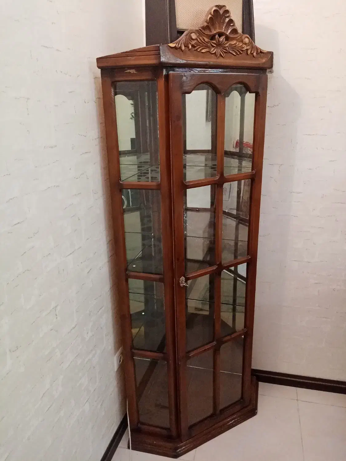 بوفه ویترین چوبی منبت|بوفه، ویترین، کنسول|قم, پردیسان|دیوار