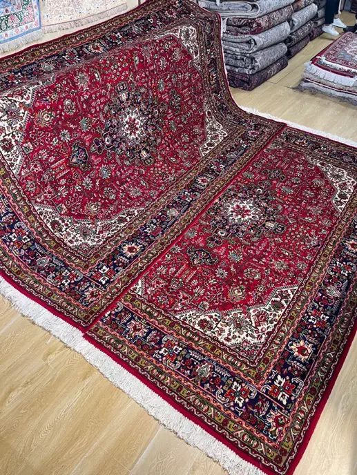 فرش جفت ۶ متری اذرشهر تبریز زمینه لاکی|فرش|تهران, سلسبیل شمالی|دیوار