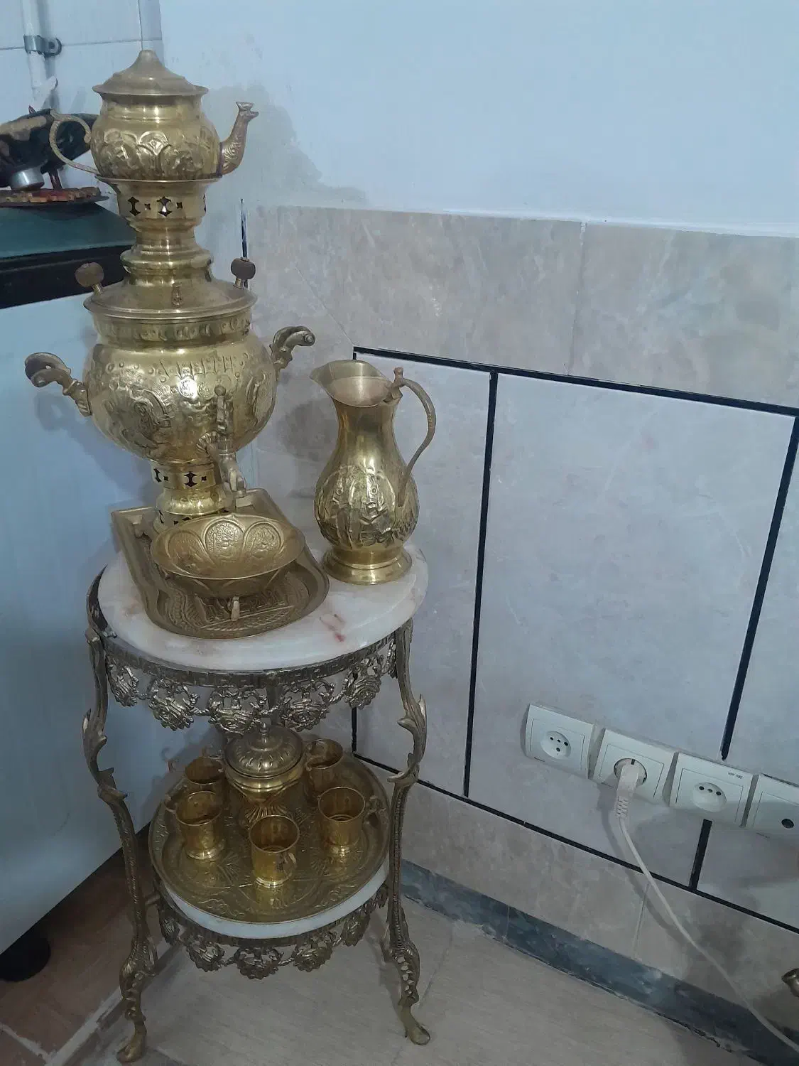 سرویس سماور|کلکسیون اشیاء عتیقه|سیلاخور, |دیوار