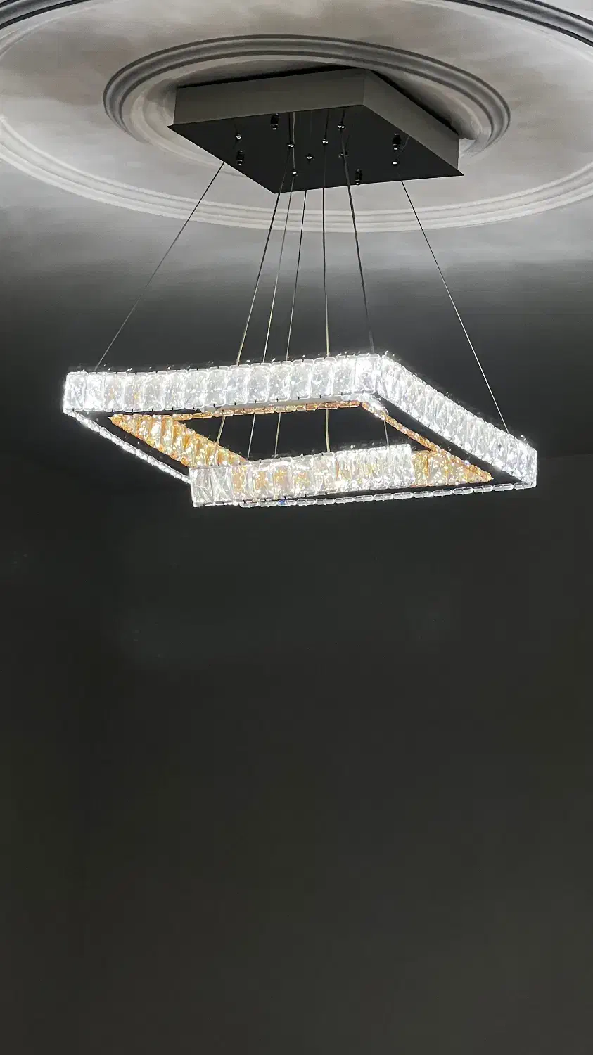 لوستر مینیمال کریستالی ریموت دار|لوستر و چراغ آویز|سقز, |دیوار