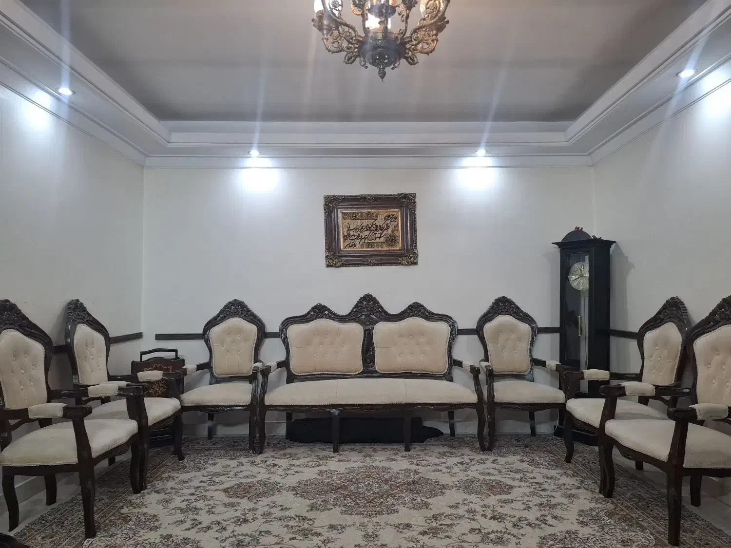 یک دست مبل استیل 9نفره چوب گردو|مبلمان خانگی و میز عسلی|تهران, افسریه شمالی|دیوار