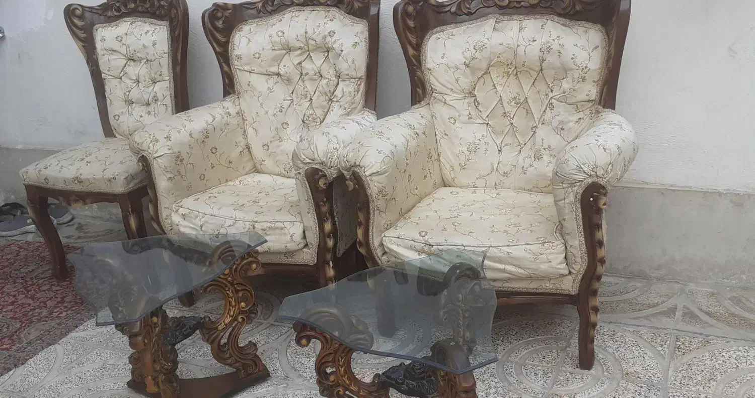 مبل سلطنتی۹نفره و۴نفره راحتی|مبلمان خانگی و میز عسلی|بهارستان, |دیوار