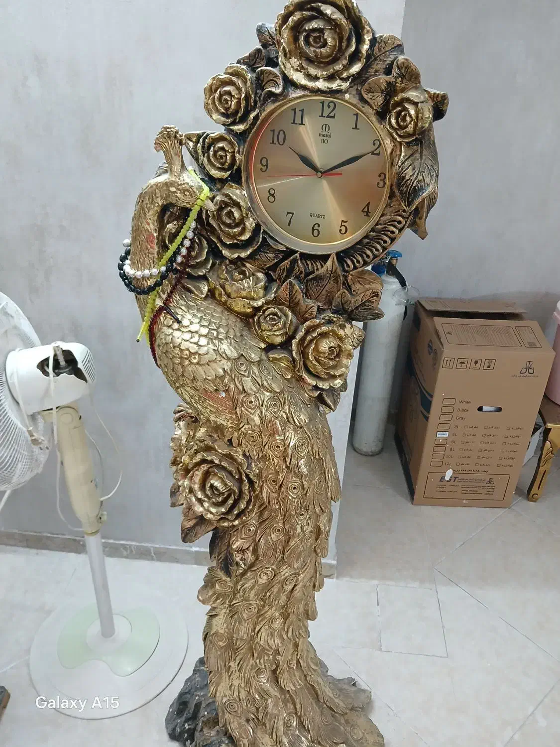 ساعت طاوسی طلایی ایستاده|ساعت دیواری و تزئینی|مشهد, ایثارگران|دیوار