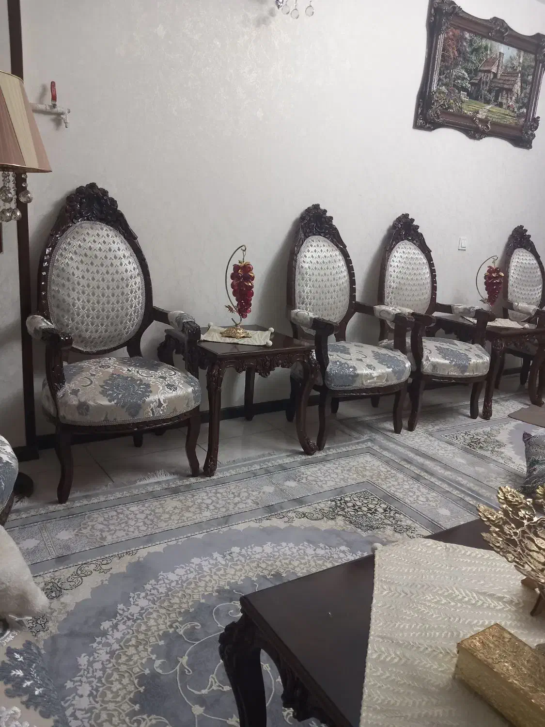 یک سرویس مبل سلطنتی ۹نفره نو|مبلمان خانگی و میز عسلی|اندیشه, اندیشه فاز ۱|دیوار