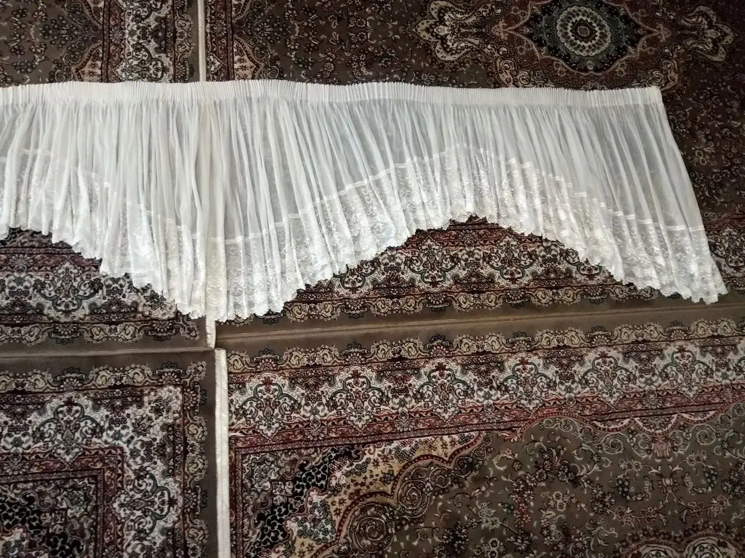 پرده حریر سفید|پرده، رانر، رومیزی|سنندج, |دیوار