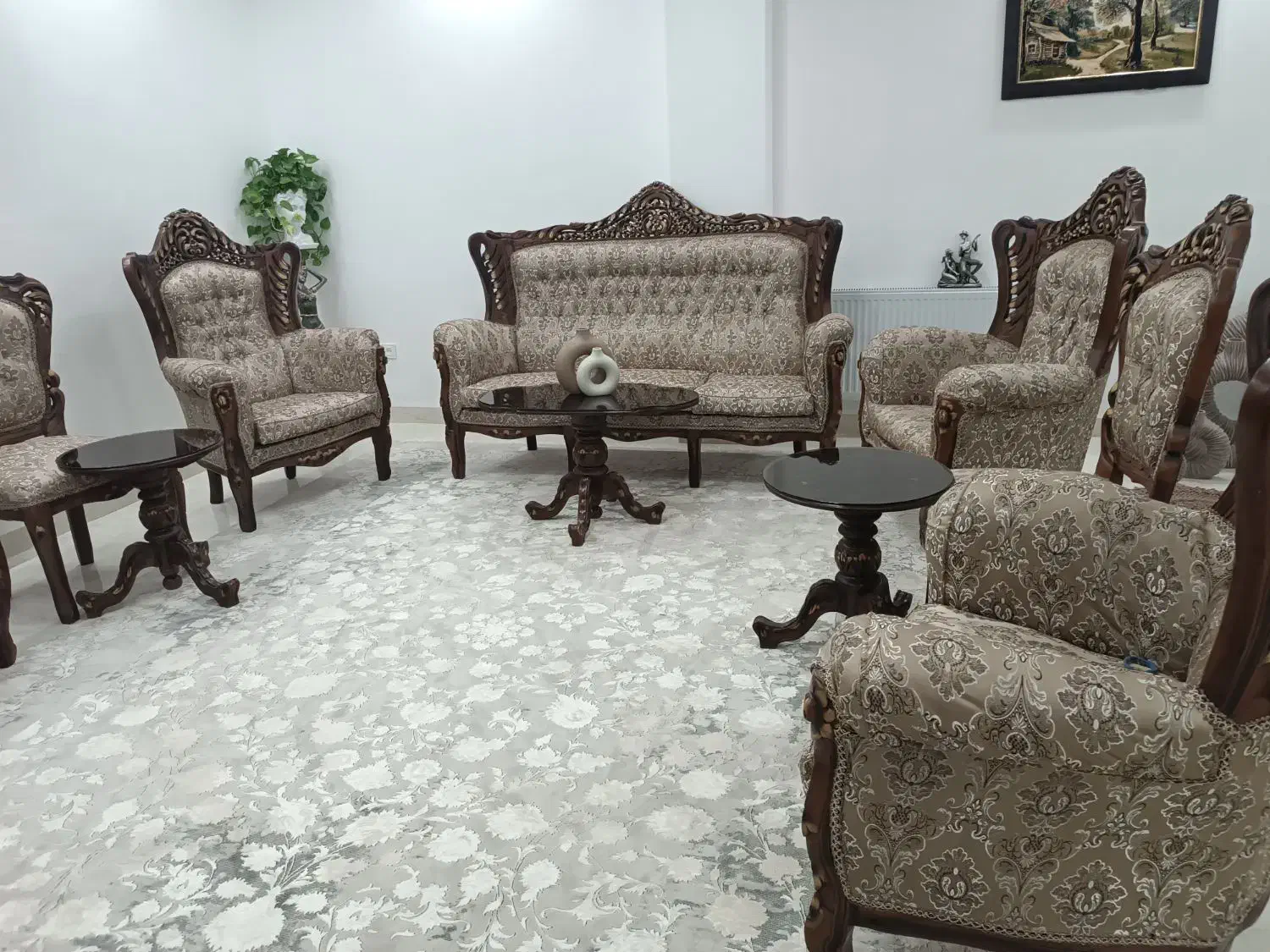 مبل نه نفره همراه با میز tv و اینه کنسول|مبلمان خانگی و میز عسلی|پاوه, |دیوار