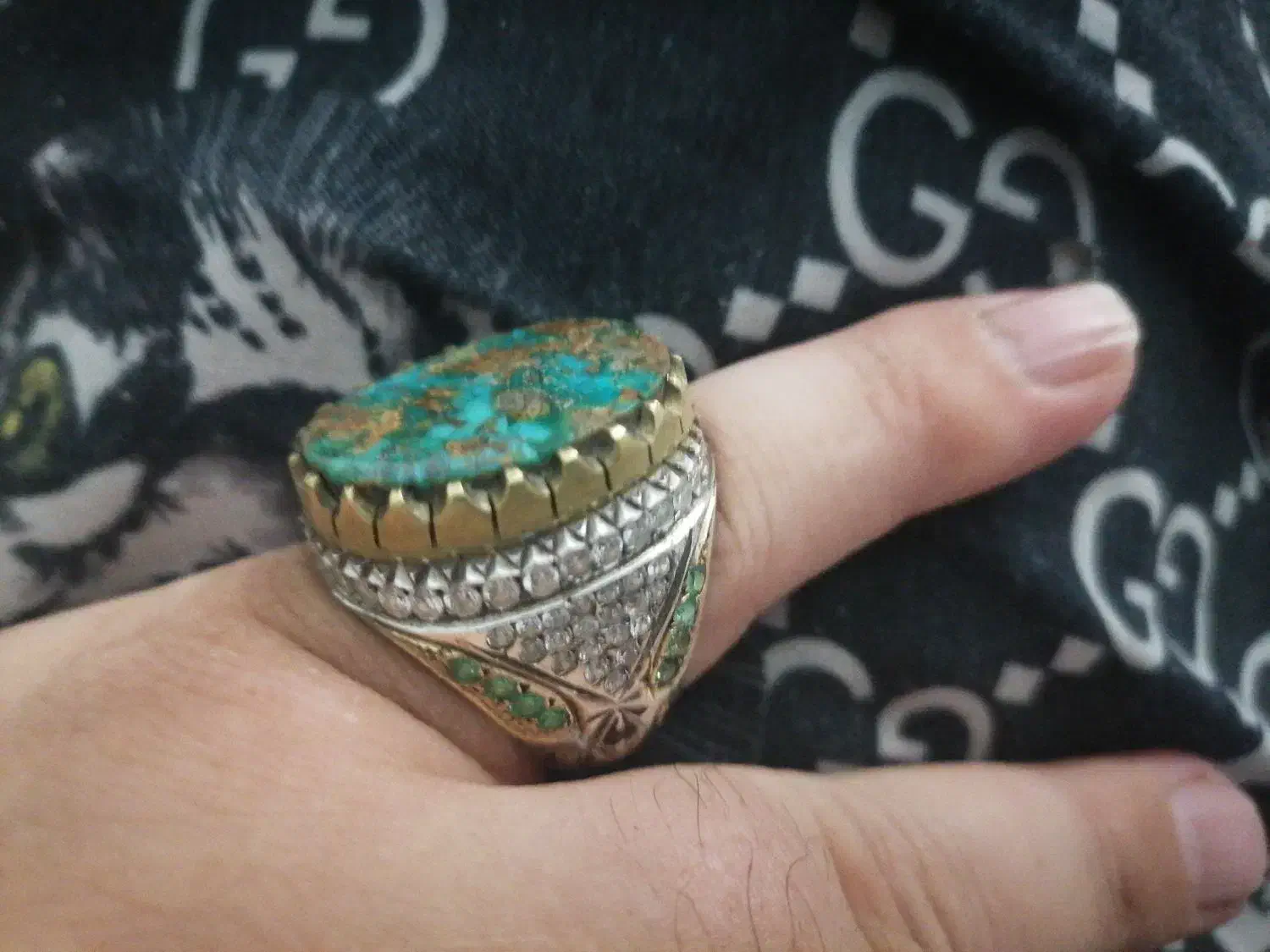 انگشتری نقره جباری کلکسیونی باسنگ فیروزه نیشابور|جواهرات|ارومیه, |دیوار