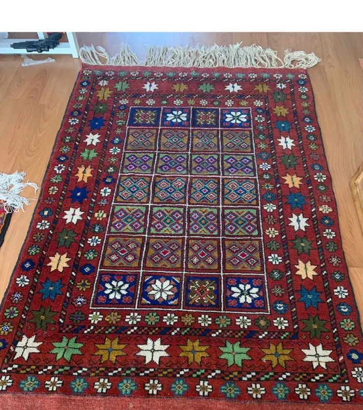 فرش دستبافت ترکمن درحد نو قرمز  چله پشم|فرش|تهران, حکیمیه|دیوار