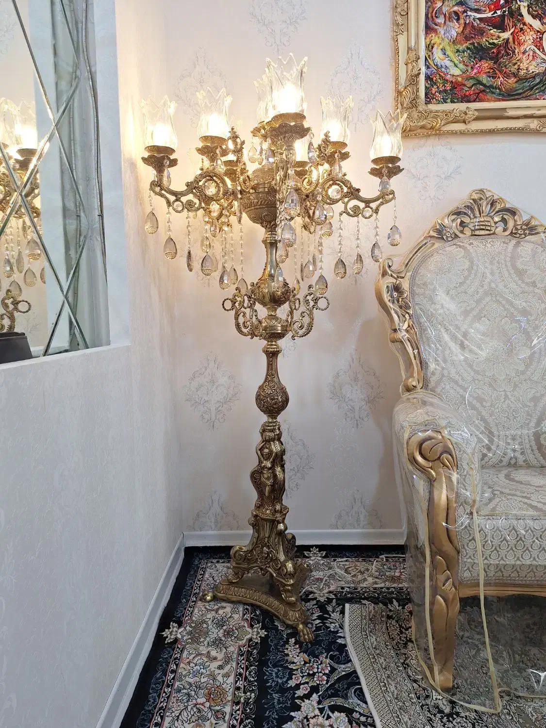 لوستر کنار سالنی|لوستر و چراغ آویز|مشهد, سرافرازان|دیوار