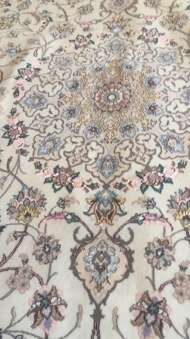 جفت قالیچه اصفهان کرک و ابریشم نو|فرش|اصفهان, فرح آباد|دیوار