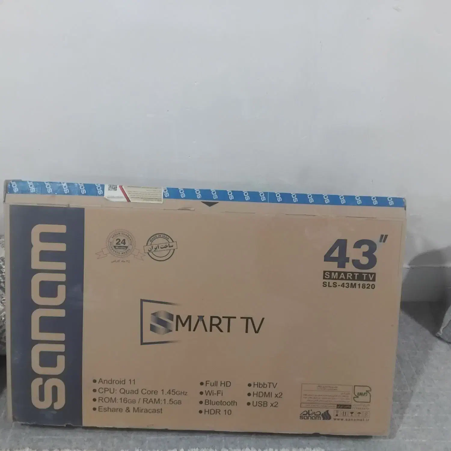 ال ای دی ۴۳ صنام بدون قاب هوشمند|تلویزیون و پروژکتور|کازرون, |دیوار