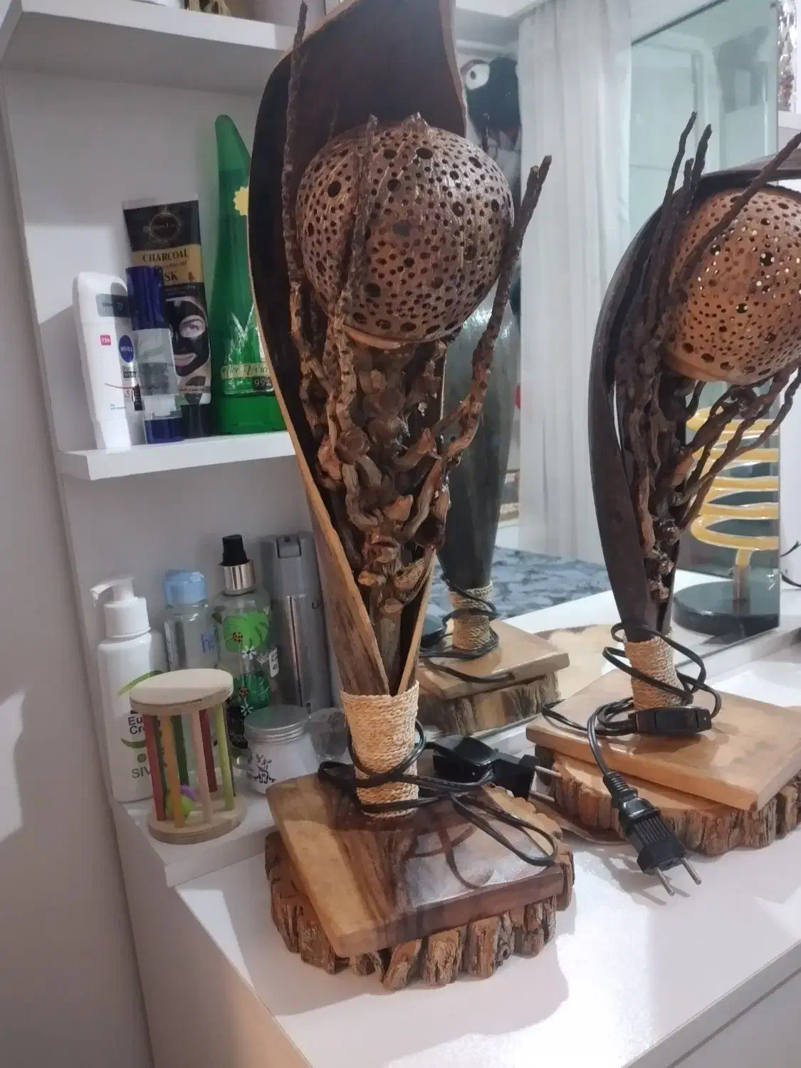 آباژور چوبی|چراغ خواب و آباژور|تبریز, |دیوار