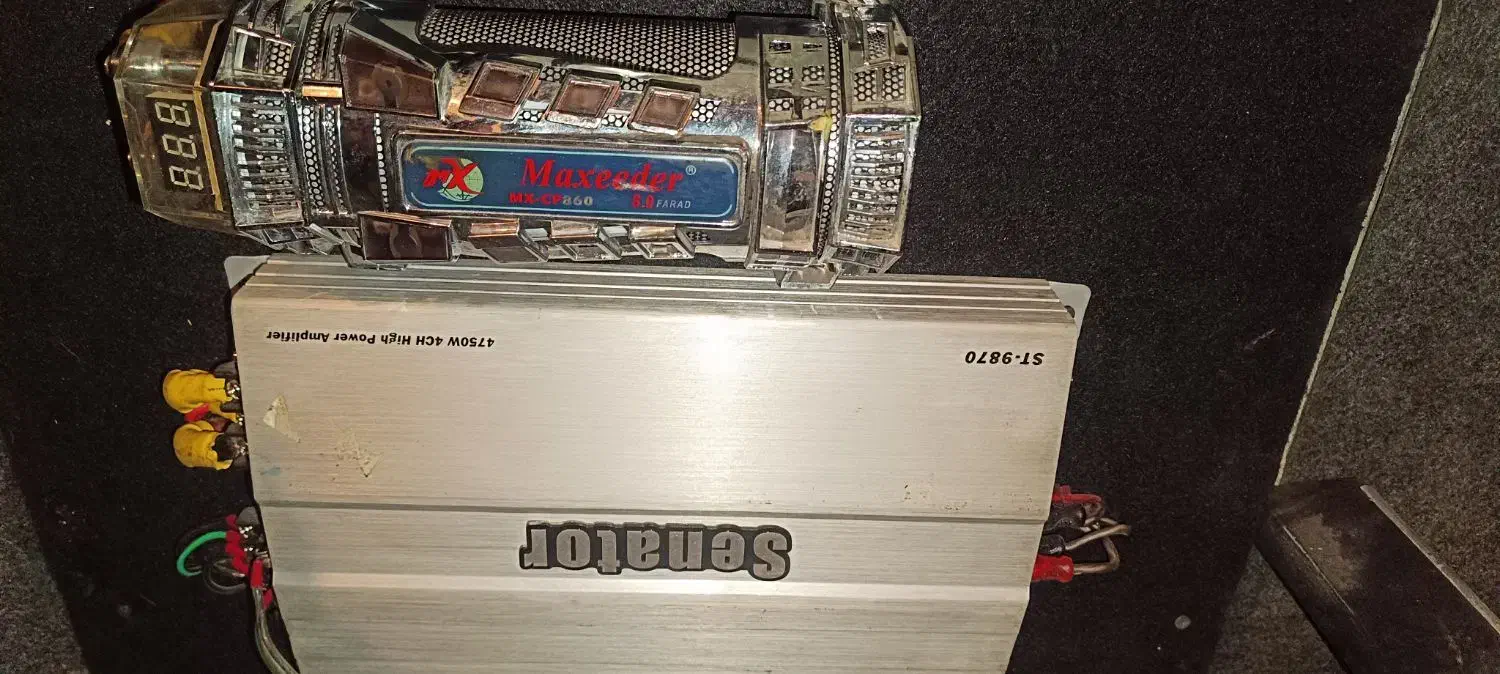 آمپلی فایر و ب همراه خازن و سیم کشی کامل|صوتی و تصویری|بندرعباس, |دیوار