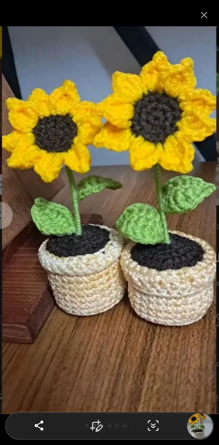 گلدان های بافتنی فانتزی‌ ودسته گلهای بافت زیبا|اسباب‌‌بازی|همدان, |دیوار