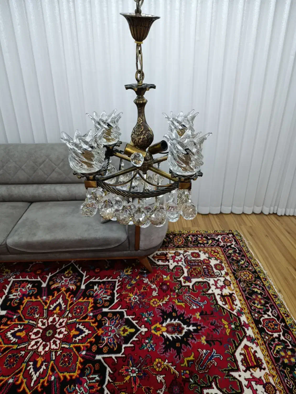 لوستر تمام برنج سنگین|لوستر و چراغ آویز|سهند, |دیوار