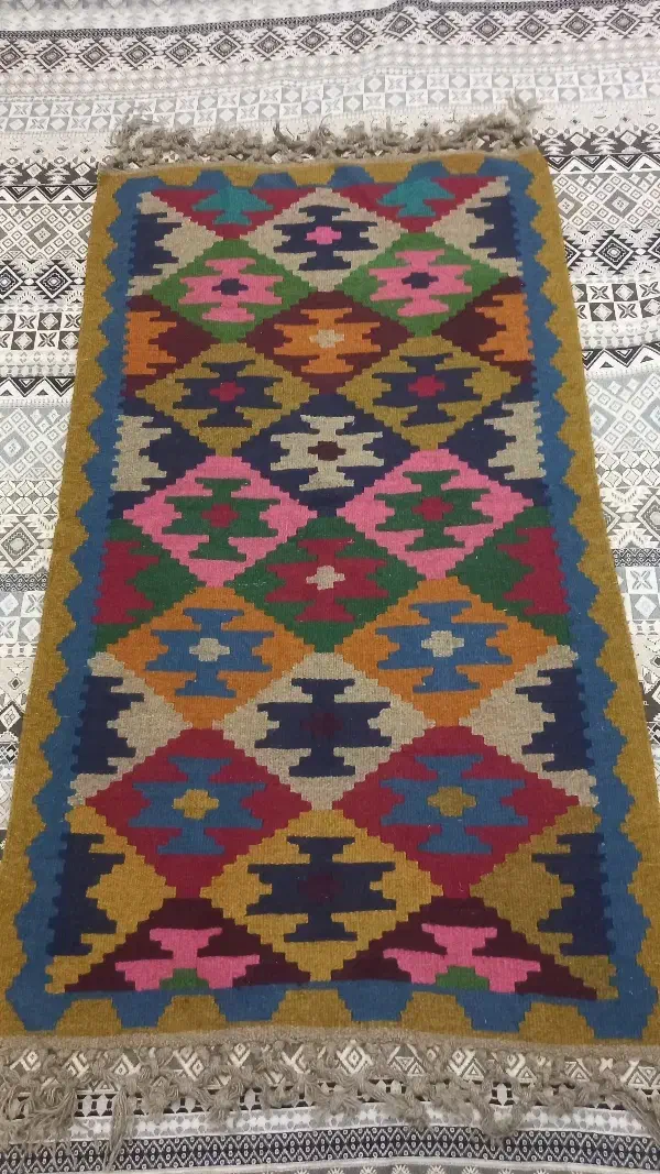 گلیم پشمی دست بافت|گلیم، جاجیم، گبه|قزوین, |دیوار