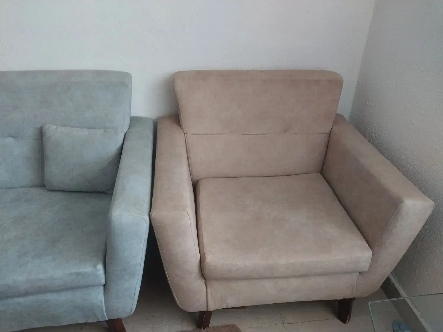 مبلمان آبی کرم ۷ نفره|مبلمان خانگی و میز عسلی|کرج, شهرک فهمیده|دیوار