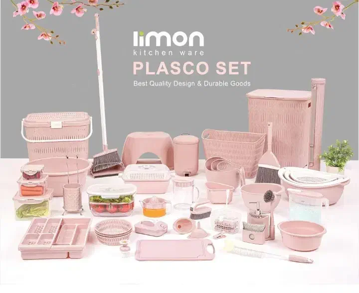 سرویس لیمون صورتی پاستیلی|ظروف نگهدارنده، پلاستیکی، یک‌بارمصرف|خمینی‌شهر, |دیوار